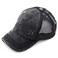 C.C CC Hatsandscarf Exclusives Washed Distressed Cotton Denim Ponytail Hat Adjustable Baseball Cap BT13