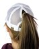 C.C CC Ponycap Messy High Bun Ponytail Adjustable Mesh Trucker Baseball Cap Hat White
