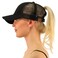 C.C CC Ponytail Messy Buns Trucker Ponycaps Plain Baseball Visor Cap Dad Hat Black