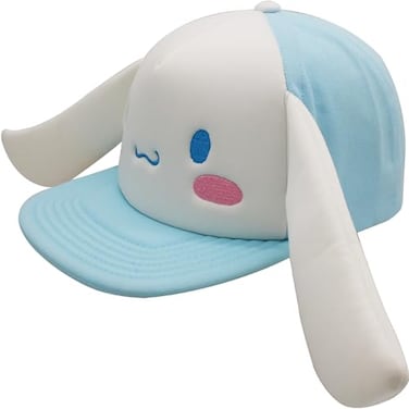 Concept One Cinnamoroll Baseball Cap Adult Snapback Hat with Flat Brim and 3D Ears Blue One Size