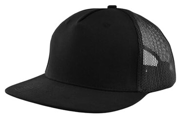 CYGTE ML XLXXL 5Panel Snapback Trucker Mesh Back Hat Adjustable Baseball Cap Blank Plain Cool Flat Brim Hats for Men Women Black