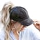 Eohak Distressed Ponytail Hats Baseball for Women MessyBun Pony Caps Black