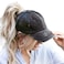Eohak Distressed Ponytail Hats Baseball for Women MessyBun Pony Caps Black