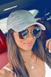 Eohak Ponytail Baseball Hat Distressed Retro Washed Womens Twill Grey