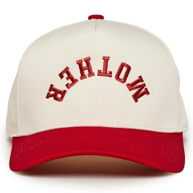 Funky Junque Canvas Snapback Trucker Hat Fathers Day Funny Mom Hat Baseball Cap for Mom Dad Mother Upside Down RedBeige
