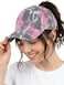 Funky Junque Criss Cross Tie Dye Baseball Cap for Women with Ponytail Slot Adjustable Vintage Hat Tie Dye GreyLight Pink Mix
