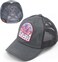 Funky Junque Ponytail Hats for Women Funny Baseball Cap with Sayings Criss Cross Back High Pony Adjustable Hat Beach Please Grey