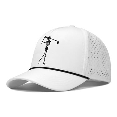 Bamveio Funny Golf Hats for Men WomenGolf Gifts Skull Baseball Cap for Adults HumorWhite 2