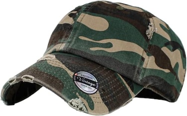 KBETHOS KBEVINTAGE CAM Vintage Washed Cotton Baseball Cap Camo