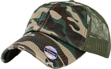 KBETHOS KBEVM CAM Vintage Washed Cotton Baseball Cap Camo