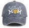 MANMESH HATT Softball Mom Baseball Cap for Women Adjustable Distressed Washed Hat Funny Softball Mom Gifts Grey One Size