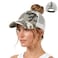ProMindFun Womens Ponytail High Messy Bun Hats Distressed Baseball Caps Unconstructed Washed Dad Hat Girls Trucker Ponycaps