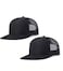 Qoyupuza 2Pack Breathable Mesh Snapback Trucker Hats Adjustable Baseball Caps for Men Women Black Black