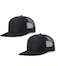 Qoyupuza 2Pack Breathable Mesh Snapback Trucker Hats Adjustable Baseball Caps for Men Women Black Black