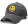 SONMONY Smile Face Trucker Hat Washed Dad Hat for Men Women Cute Baseball Caps Unstructured Smile Embroidered Hat Grey