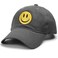 SONMONY Smile Face Trucker Hat Washed Dad Hat for Men Women Cute Baseball Caps Unstructured Smile Embroidered Hat Grey