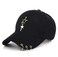 ARAWARA Unisex Black Fitted Kpop Baseball Cap with Ring Chain and Star