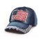 Upsmile American Flag Baseball Cap Sparkle Rhinestone USA Flag Deim Hip Hop Hat