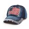 Upsmile American Flag Baseball Cap Sparkle Rhinestone USA Flag Deim Hip Hop Hat