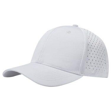 UVSAI UPF 50 Performance Water Resistant Baseball Cap Lightweight Breathable Hat Golf Running Boat Hiking for Men Women White