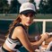 KIDHABE Womens Mommin Trucker Hat for Mom Mom Baseball Cap Embroidered Adjustable Hat Vintage TwoTone Ponytail Baseball Hat White