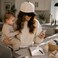 KIDHABE Womens Mommin Trucker Hat for Mom Mom Baseball Cap Embroidered Adjustable Hat Vintage TwoTone Ponytail Baseball Hat White