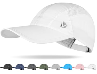 YANIKY QuickDry Running Hat for Men Women Cooling Hat UPF 50 Thin Baseball Cap Lightweight Breathable Mesh Sport Hats White