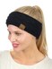 C.C CC Soft Stretch Winter Warm Cable Knit Fuzzy Lined Ear Warmer Headband Black Metallic
