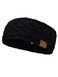 C.C CC Soft Stretch Winter Warm Cable Knit Fuzzy Lined Ear Warmer Headband Black Metallic
