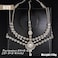Aimimier Boho Teardrop Crystal Head Chain Layered Faux Pearl Forehead Chain Wedding Headpiece for Women Gold