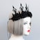 Love Sweety Halloween Vintage Crown Rose Headband Gothic Floral Headpiece A Black