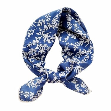 Pemilosci Large Cotton Bandana Headband Head Wrap Protective Coverage Hair Neck Scarf for Women 28 x 28 inch S10Little LeafRoyal Blue