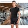 Akkad Kuti Mens Sauna Sweat Shorts Workout Compression Shorts Tummy Control Shapewear High Waist Blue XL