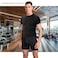 Akkad Kuti Mens Sauna Sweat Shorts Workout Compression Shorts Tummy Control Shapewear High Waist Blue XL