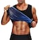 BODYSUNER Sauna Suit Sweat Vest Workout Tank Top for Men Compression Workout Weighted Vest BlueLXL