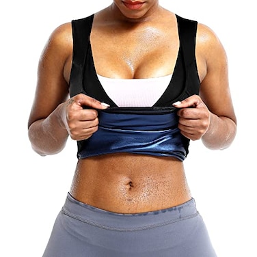 BXVX Sauna Suit Sweat Waist Trainer Vest for Women Sweat Workout Tank Top Shaper Blue SM
