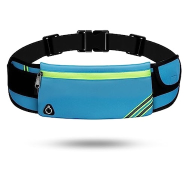 USHAKE Running Belt with BounceFree Pouch for iPhone and Samsung Galaxy Ideal for Running Walking Cycling and Gym Workouts Blue