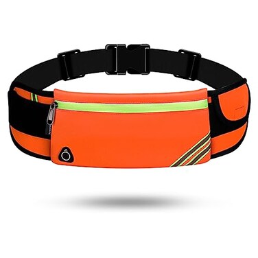 USHAKE Running Belt with BounceFree Pouch for iPhone and Samsung Galaxy Ideal for Running Walking Cycling and Gym Workouts Orange