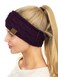 C.C CC Soft Stretch Winter Warm Cable Knit Fuzzy Lined Ear Warmer Headband Dark Purple