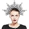 Fantherin Mary Halo Crown Headband Spiked Zip Tie Halo Crown Sunburst Goddess Headpiece with Crystal