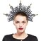 Fantherin Mary Halo Crown Headband Spiked Zip Tie Halo Crown Sunburst Goddess Headpiece with Crystal