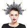 Fantherin Mary Halo Crown Headband Spiked Zip Tie Halo Crown Sunburst Goddess Headpiece with Crystal