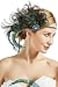 BABEYOND 1920s Flapper Peacock Feather Headband Roaring 20s Beaded Headpiece 1920s Great Gatsby Costume Hair AccessoriesBlue Green