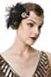BABEYOND 1920s Flapper Headband Roaring 20s Headpiece Gatsby Ostrich Feather Headpiece with Crystal Gold