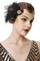 BABEYOND 1920s Flapper Headband Roaring 20s Headpiece Gatsby Ostrich Feather Headpiece with Crystal Gold