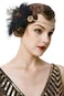 BABEYOND 1920s Flapper Headband Roaring 20s Headpiece Gatsby Ostrich Feather Headpiece with Crystal Gold