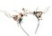 LLinfflr Deer Antler Cat Ear Headband with Flowers for Party Cosplay Costume