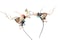 LLinfflr Deer Antler Cat Ear Headband with Flowers for Party Cosplay Costume