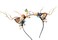 LLinfflr Deer Antler Cat Ear Headband with Flowers for Party Cosplay Costume