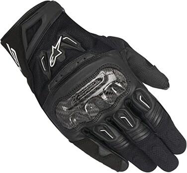 Alpinestars SMX2 Air Carbon V2 Gloves Black FullGrain Leather 3D Mesh Carbon Knuckle Protection Touchscreen Compatible PreCurved Design